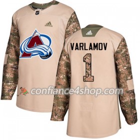 Adidas Maillot de Hockey Colorado Avalanche Semyon Varlamov 1 2017-2018 Camo Veterans Day Practice Authentic - Homme